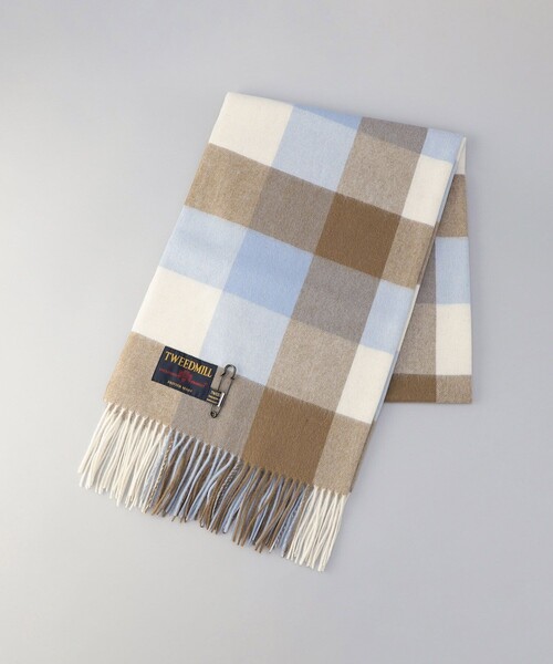 FREAK'S STORE(フリークスストア)の「TWEED MILL/ツイードミル Lambs Wool 70×190 /ラムウールストール(チェックマフラー)(マフラー・レディース・ブルー/イエロー/グリーン/ブラック/グレー/レッド・ONE SIZE)」の4枚目の写真