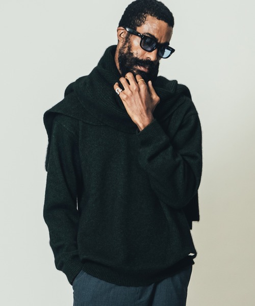 CRIMIE（クライミー）の「RACCOON CREW NECK KNIT / ラクーン クルーネック ニット セーター（ニット/セーター・メンズ・グリーン/ブラック/カーキ・M/L/XL/XXL/S）」の7枚目の写真