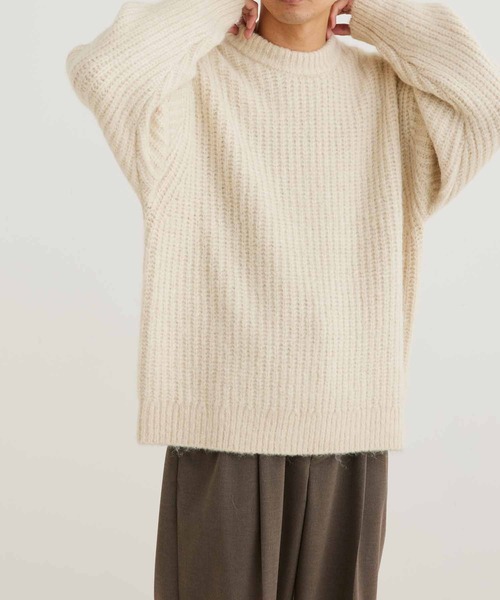 アルパカミックスオーバーサイズニットプルオーバー