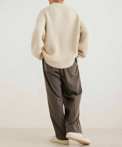 アルパカミックスオーバーサイズニットプルオーバー