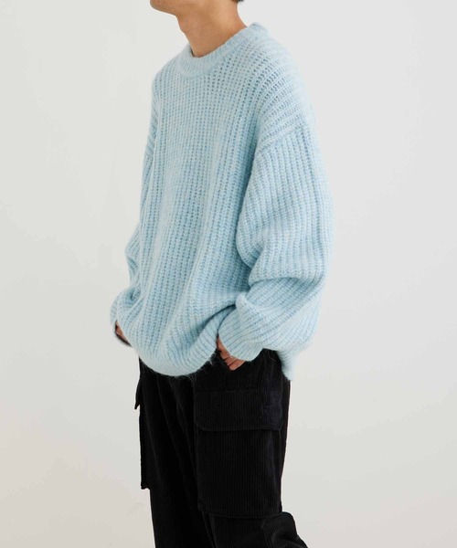 アルパカミックスオーバーサイズニットプルオーバー