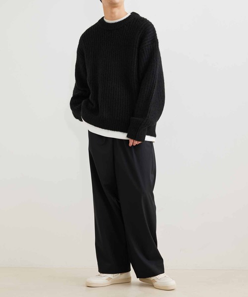 ADAM ET ROPE'(アダムエロペ)の「アルパカミックス オーバーサイズ ニットプルオーバー/ユニセックス(ニット/セーター・メンズ・ブラック/キナリ/ブルー系その他4・M/L)」の21枚目の写真