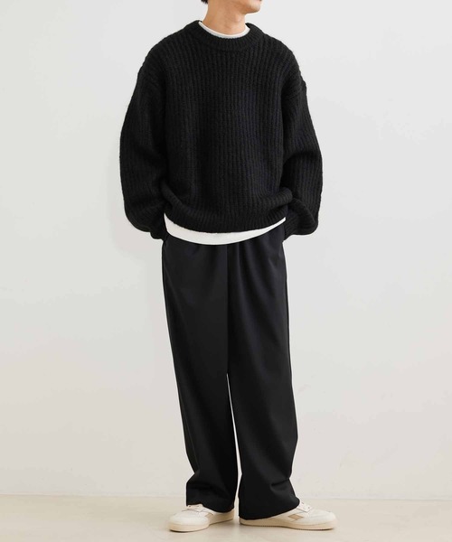 ADAM ET ROPE'(アダムエロペ)の「アルパカミックス オーバーサイズ ニットプルオーバー/ユニセックス(ニット/セーター・メンズ・ブラック/キナリ/ブルー系その他4・M/L)」の20枚目の写真