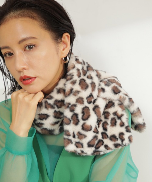 ももちゃん専用❗️ミンク❗️レオパード柄❗️マフラー❗️新品未使用更に値下実行‼️ Vincent Pradier（ヴァンサンプラディエ）の「(VINCENT PRADIER