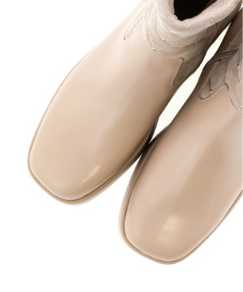 RANDA(ランダ)の「晴雨兼用 キルティングボリュームソールブーツ(ブーツ・レディース・ベージュ/ブラック・S/M/LL/L)」の10枚目の写真