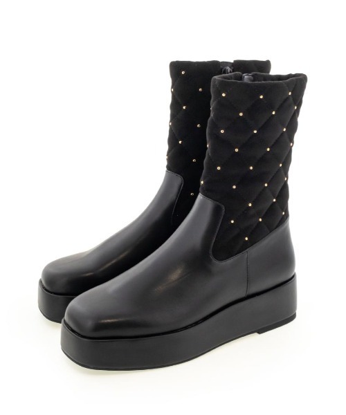 RANDA(ランダ)の「晴雨兼用 キルティングボリュームソールブーツ(ブーツ・レディース・ベージュ/ブラック・S/M/LL/L)」の18枚目の写真