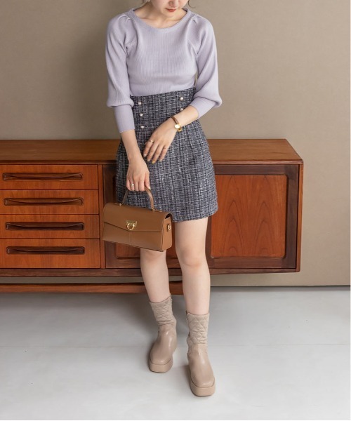 RANDA(ランダ)の「晴雨兼用 キルティングボリュームソールブーツ(ブーツ・レディース・ベージュ/ブラック・S/M/LL/L)」の20枚目の写真