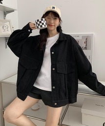 EPICKS | ブラックデニムビッグシルエットジャケット(デニムジャケット)