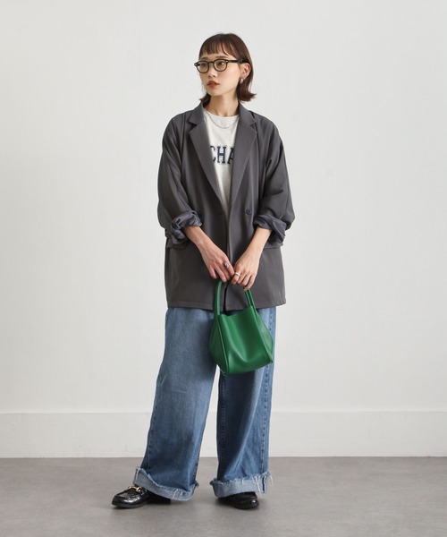 Chillfar（チルファー）の「スリットスリーブテーラードジャケット（テーラードジャケット・レディース・カーキ/ブラック/アイボリー/グレー/オレンジ/ピンク/グリーン/ダークブラウン・FREE）」の11枚目の写真