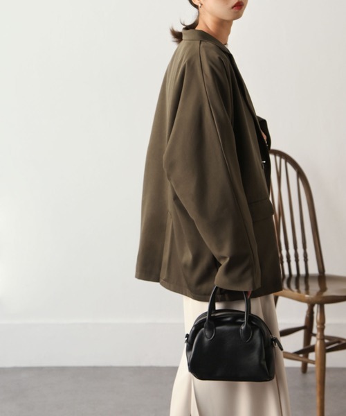 Chillfar（チルファー）の「スリットスリーブテーラードジャケット（テーラードジャケット・レディース・カーキ/ブラック/アイボリー/グレー/オレンジ/ピンク/グリーン/ダークブラウン・FREE）」の18枚目の写真