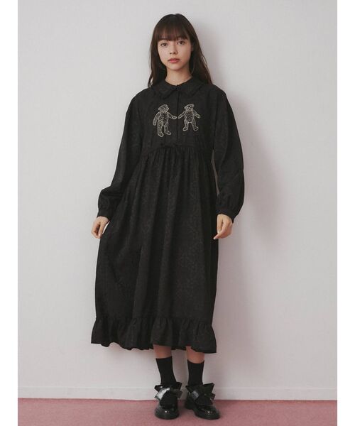 merry jenny(メリージェニー)の「bearジャガードシャツワンピース(シャツワンピース・レディース・ブラウン/ブルー/ブラック・FREE)」の12枚目の写真