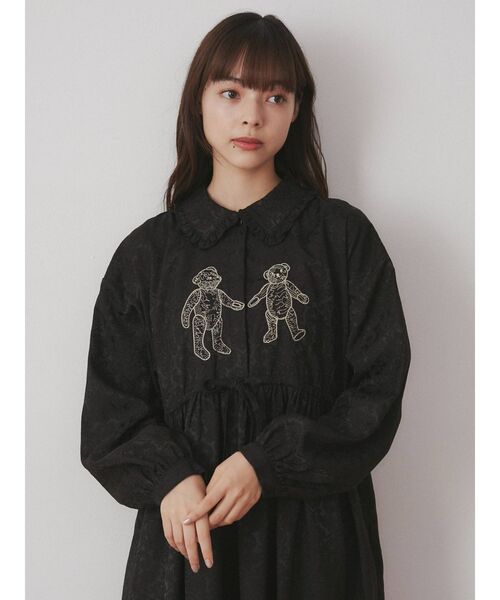 merry jenny(メリージェニー)の「bearジャガードシャツワンピース(シャツワンピース・レディース・ブラウン/ブルー/ブラック・FREE)」の14枚目の写真