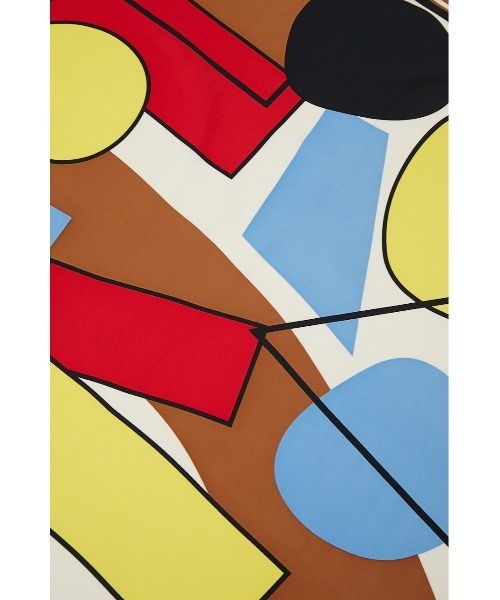 SLY（スライ）の「GEOMETRIC PAINT SCARF ジオメトリック ペイント スカーフ（バンダナ/スカーフ・レディース・ベージュ/グリーン・FREE）」の6枚目の写真