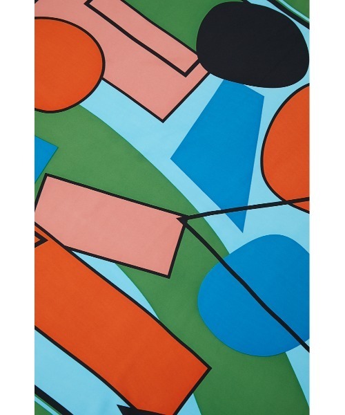 SLY（スライ）の「GEOMETRIC PAINT SCARF ジオメトリック ペイント スカーフ（バンダナ/スカーフ・レディース・ベージュ/グリーン・FREE）」の9枚目の写真