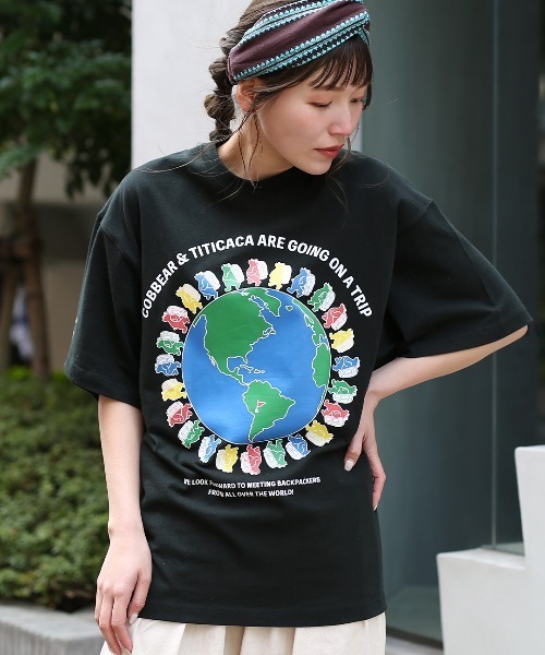 COBMASTER(コブマスター)の「COBMASTER コラボ ワールドサークルベアーTシャツ【ユニセックス】(Tシャツ/カットソー・メンズ・ブラック/ホワイト・MEDIUM/LARGE)」の7枚目の写真