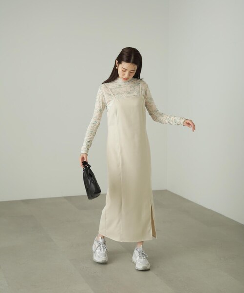 FREE'S MART（フリーズマート）の「◆フロントスリットナローキャミジャンパースカート（ジャンパースカート・レディース・ブラック/ホワイト・SMALL/MEDIUM）」の19枚目の写真