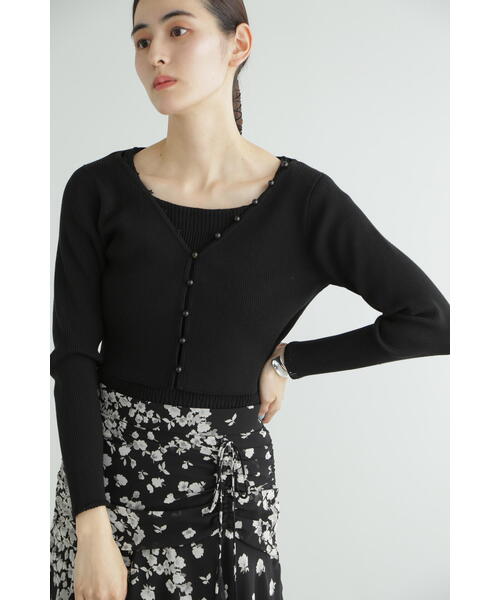 JILL STUART（ジルスチュアート）の「◆カラーベーシックリブカーディガン（カーディガン/ボレロ・レディース・ホワイト/ブラック/レッド/イエロー・FREE）」の6枚目の写真