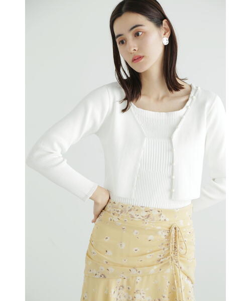 JILL STUART（ジルスチュアート）の「◆カラーベーシックリブカーディガン（カーディガン/ボレロ・レディース・ホワイト/ブラック/レッド/イエロー・FREE）」の11枚目の写真