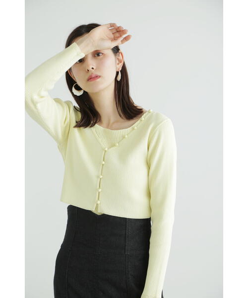 JILL STUART（ジルスチュアート）の「◆カラーベーシックリブカーディガン（カーディガン/ボレロ・レディース・ホワイト/ブラック/レッド/イエロー・FREE）」の16枚目の写真