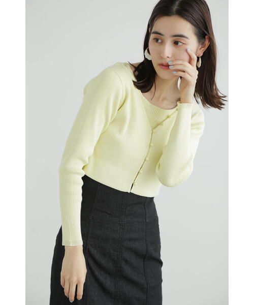 JILL STUART（ジルスチュアート）の「◆カラーベーシックリブカーディガン（カーディガン/ボレロ・レディース・ホワイト/ブラック/レッド/イエロー・FREE）」の17枚目の写真