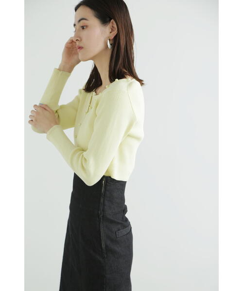 JILL STUART（ジルスチュアート）の「◆カラーベーシックリブカーディガン（カーディガン/ボレロ・レディース・ホワイト/ブラック/レッド/イエロー・FREE）」の21枚目の写真