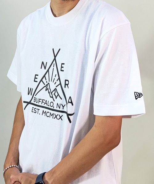 NEW ERA(ニューエラ)の「NEW ERA/ニューエラ OD SS TEE USCTN TRI SUNRISE ロゴ USコットン 半袖Tシャツ 13516312/13516313(Tシャツ/カットソー・メンズ・ホワイト/ブラック・L/XL/XXL/M)」の5枚目の写真