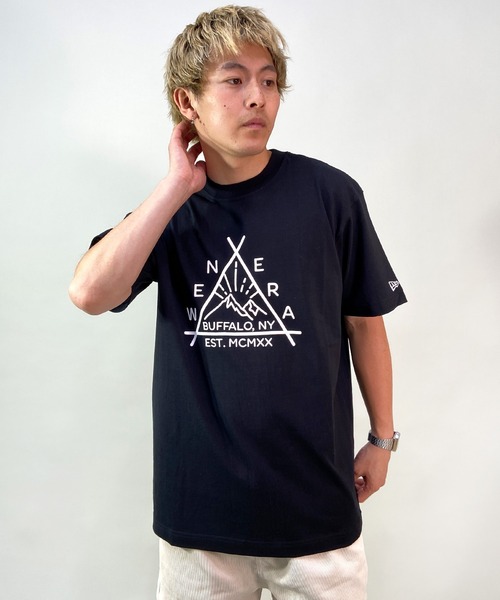 NEW ERA(ニューエラ)の「NEW ERA/ニューエラ OD SS TEE USCTN TRI SUNRISE ロゴ USコットン 半袖Tシャツ 13516312/13516313(Tシャツ/カットソー・メンズ・ホワイト/ブラック・L/XL/XXL/M)」の9枚目の写真