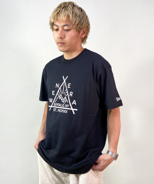NEW ERA(ニューエラ)の「NEW ERA/ニューエラ OD SS TEE USCTN TRI SUNRISE ロゴ USコットン 半袖Tシャツ 13516312/13516313(Tシャツ/カットソー・メンズ・ホワイト/ブラック・L/XL/XXL/M)」の10枚目の写真
