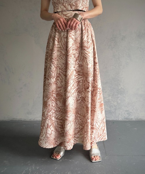 &g'aime(アンジェム)の「【&g’aime】フラワープリントフレアスカート(スカート・レディース・ネイビー/ブラウン・FREE)」の17枚目の写真