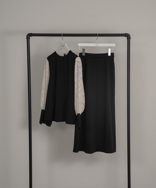 I_am（アイアム）の「design line tuck flare skirt / デザインラインタックフレアスカート（スカート・レディース・グリーン/ブラック/アイボリー・FREE）」の10枚目の写真