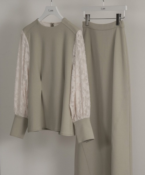 I_am（アイアム）の「design line tuck flare skirt / デザインラインタックフレアスカート（スカート・レディース・グリーン/ブラック/アイボリー・FREE）」の19枚目の写真