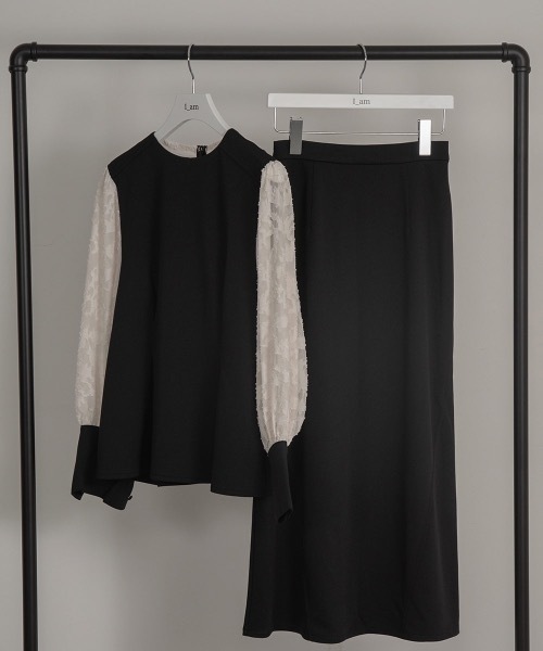 I_am（アイアム）の「design line tuck flare skirt / デザインラインタックフレアスカート（スカート・レディース・グリーン/ブラック/アイボリー・FREE）」の9枚目の写真