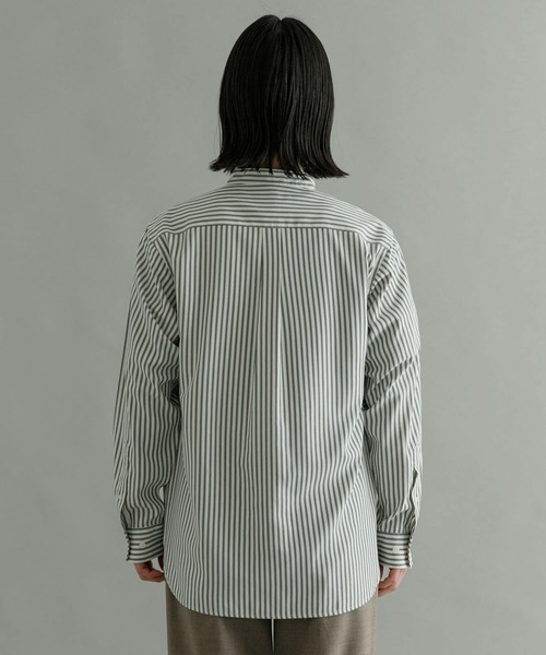 URBAN RESEARCH（アーバンリサーチ）の「『Sサイズあり』ストライプバンドカラーシャツ（シャツ/ブラウス・メンズ・グリーン系その他/ブルー系その他/ベージュ系その他・LARGE/SMALL/MEDIUM）」の22枚目の写真