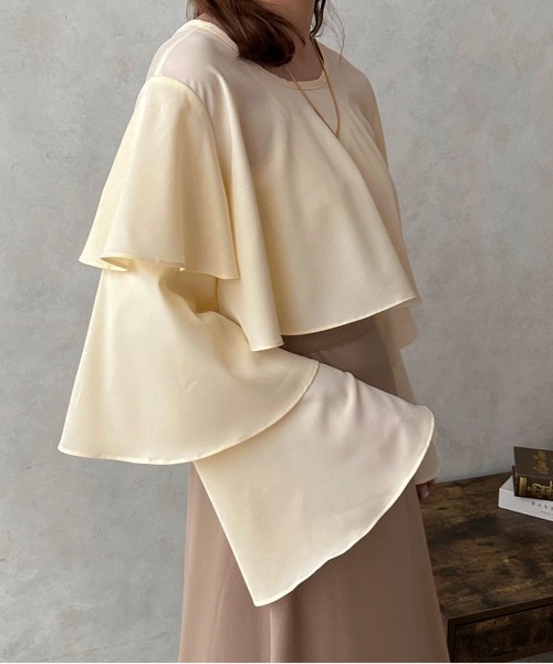 apres jour clair(アプレジュールクレア)の「【apres jour clair】2WAYティアードボレロブラウス【ZOZOTOWN限定アイテム】(シャツ/ブラウス・レディース・ベージュ/アイボリー/ブラウン系その他/ブラック・フリー/X-LARGE)」の12枚目の写真