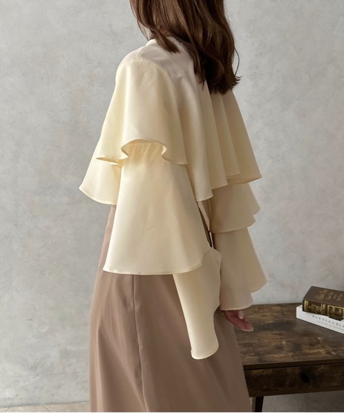 apres jour clair(アプレジュールクレア)の「【apres jour clair】2WAYティアードボレロブラウス【ZOZOTOWN限定アイテム】(シャツ/ブラウス・レディース・ベージュ/アイボリー/ブラウン系その他/ブラック・フリー/X-LARGE)」の17枚目の写真