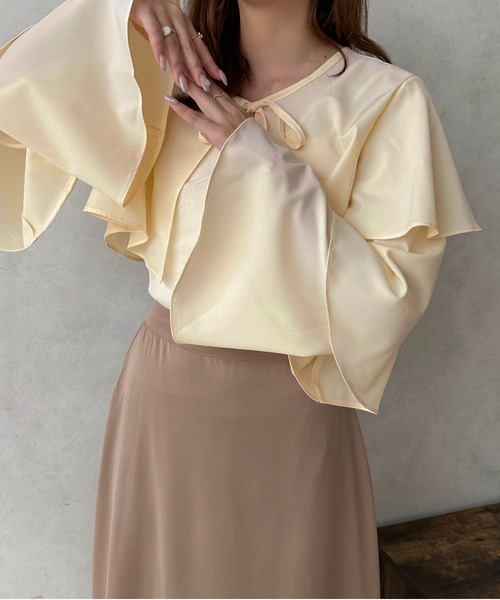 apres jour clair(アプレジュールクレア)の「【apres jour clair】2WAYティアードボレロブラウス【ZOZOTOWN限定アイテム】(シャツ/ブラウス・レディース・ベージュ/アイボリー/ブラウン系その他/ブラック・フリー/X-LARGE)」の15枚目の写真