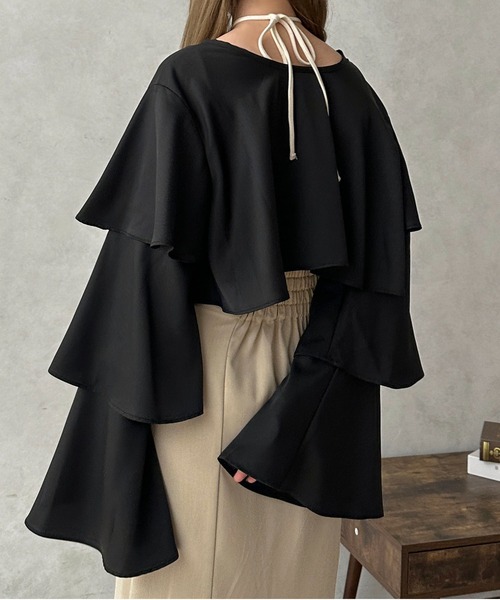 apres jour clair(アプレジュールクレア)の「【apres jour clair】2WAYティアードボレロブラウス【ZOZOTOWN限定アイテム】(シャツ/ブラウス・レディース・ベージュ/アイボリー/ブラウン系その他/ブラック・フリー/X-LARGE)」の20枚目の写真