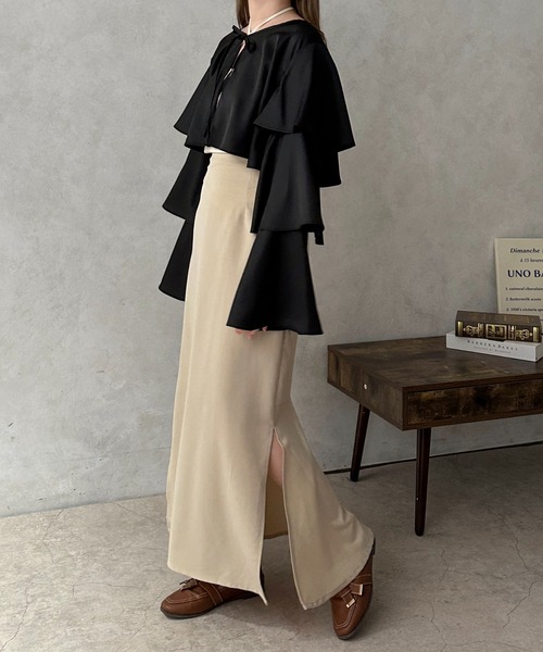 apres jour clair(アプレジュールクレア)の「【apres jour clair】2WAYティアードボレロブラウス【ZOZOTOWN限定アイテム】(シャツ/ブラウス・レディース・ベージュ/アイボリー/ブラウン系その他/ブラック・フリー/X-LARGE)」の21枚目の写真