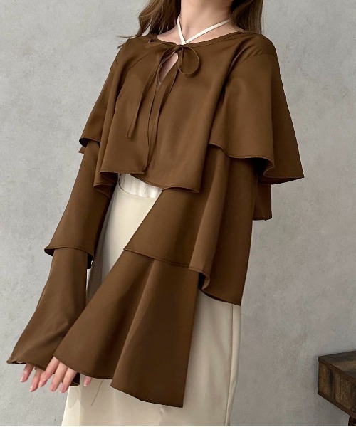 apres jour clair(アプレジュールクレア)の「【apres jour clair】2WAYティアードボレロブラウス【ZOZOTOWN限定アイテム】(シャツ/ブラウス・レディース・ベージュ/アイボリー/ブラウン系その他/ブラック・フリー/X-LARGE)」の22枚目の写真