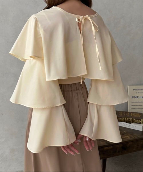 apres jour clair(アプレジュールクレア)の「【apres jour clair】2WAYティアードボレロブラウス【ZOZOTOWN限定アイテム】(シャツ/ブラウス・レディース・ベージュ/アイボリー/ブラウン系その他/ブラック・フリー/X-LARGE)」の13枚目の写真