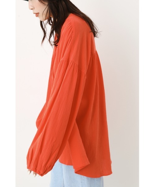 RODEO CROWNS WIDE BOWL（ロデオクラウンズワイドボウル）の「Color スモックブラウス（シャツ/ブラウス・レディース・チャコールグレー/アイボリー/オレンジ・FREE）」の4枚目の写真