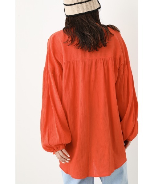 RODEO CROWNS WIDE BOWL（ロデオクラウンズワイドボウル）の「Color スモックブラウス（シャツ/ブラウス・レディース・チャコールグレー/アイボリー/オレンジ・FREE）」の5枚目の写真