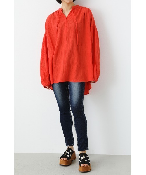 RODEO CROWNS WIDE BOWL（ロデオクラウンズワイドボウル）の「Color スモックブラウス（シャツ/ブラウス・レディース・チャコールグレー/アイボリー/オレンジ・FREE）」の16枚目の写真