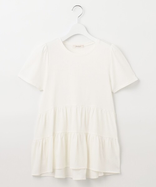 Feroux(フェルゥ)の「【UVケア】ティアードチュニック Tシャツ(Tシャツ/カットソー・レディース・ホワイト系/ブラック系/ライトイエロー系/ブルー系・F)」の17枚目の写真