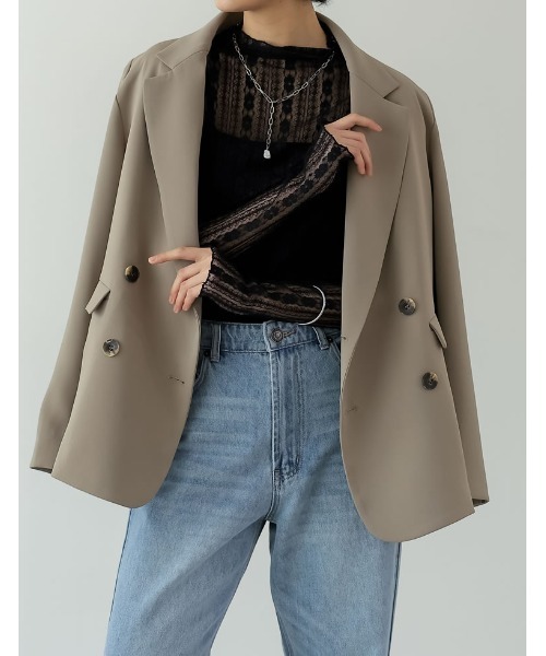 指穴ハイネックレースシアートップス