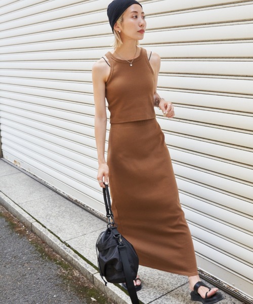 Auntie Rosa Holiday(アンティローザホリデー)の「カットリブナロースカート(スカート・レディース・ブラック/ブラウン/オレンジ・SMALL/MEDIUM)」の8枚目の写真