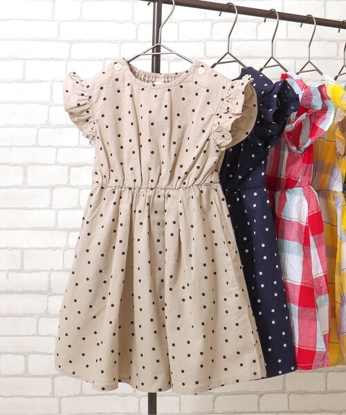 apres les cours(アプレレクール)の「【WEB限定】 まいにちワンピース(ワンピース・キッズ・サックスブルー/ラベンダー/イエロー/ベージュ/ネイビー/サーモンピンク/レッド・140/110/120/130/90/80/100)」の2枚目の写真