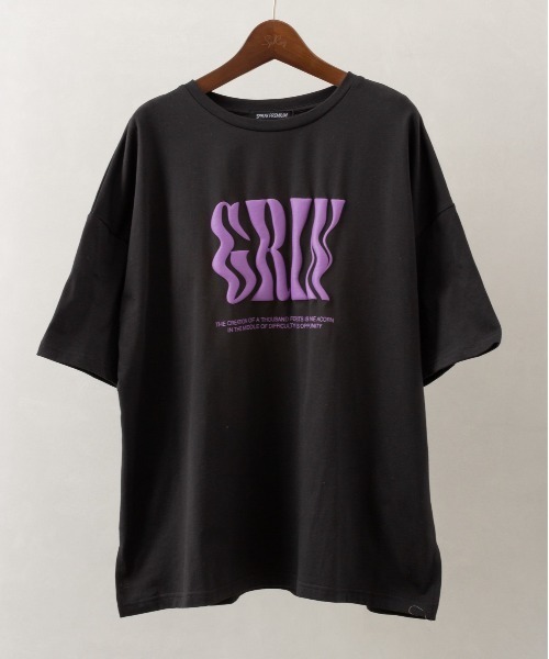 SpRay（スプレイ）の「ウェーブロゴビッグＴシャツ（Tシャツ/カットソー・レディース・ホワイト/オートミール/ブルー/ブラック・FREE）」の3枚目の写真