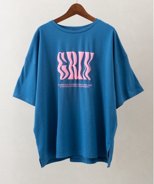 SpRay（スプレイ）の「ウェーブロゴビッグＴシャツ（Tシャツ/カットソー・レディース・ホワイト/オートミール/ブルー/ブラック・FREE）」の7枚目の写真