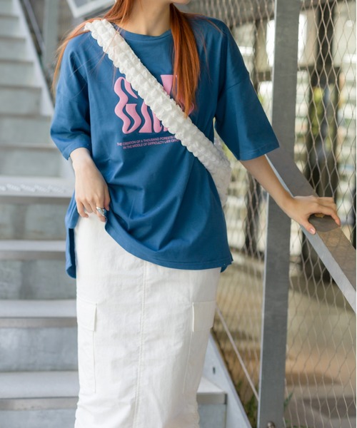 SpRay（スプレイ）の「ウェーブロゴビッグＴシャツ（Tシャツ/カットソー・レディース・ホワイト/オートミール/ブルー/ブラック・FREE）」の15枚目の写真
